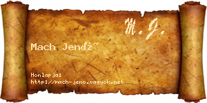 Mach Jenő névjegykártya