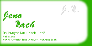 jeno mach business card